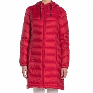 Tommy Hilfiger Premium Down Blend Coat Puffer Red Packable Lightweight Size XL